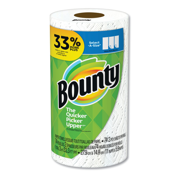 Bounty Perforated Paper Towel, 2 Ply Ply, 74 Sheets Sheets, 38.4 ft., White 76227RL
